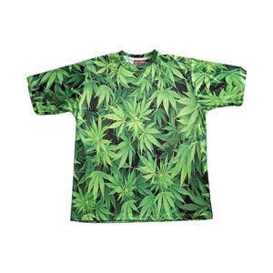 Cannabis pot leaf polyester T-Shirt